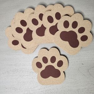 Dog Paw Cork Coasters (6)